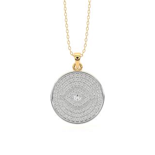 Circle Of Evil Eye Diamond Pendant